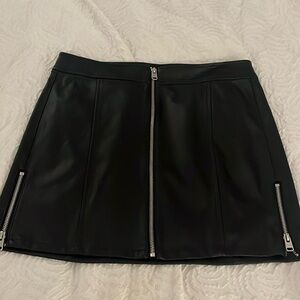 Express Black Faux Leather Skirt